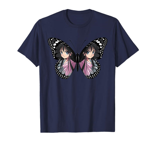 Anime Black Butterfly Otaku Kawaii Women Girls Kids T-Shirt