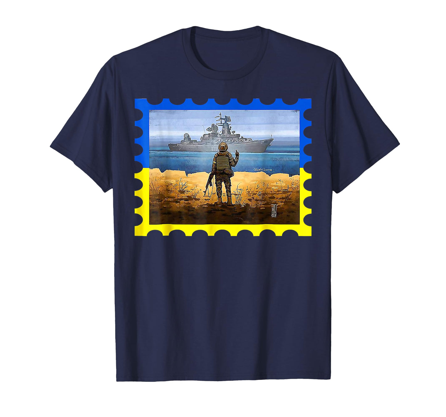 Vintage Ukraine Postage Stamp Flag Pride T-Shirt