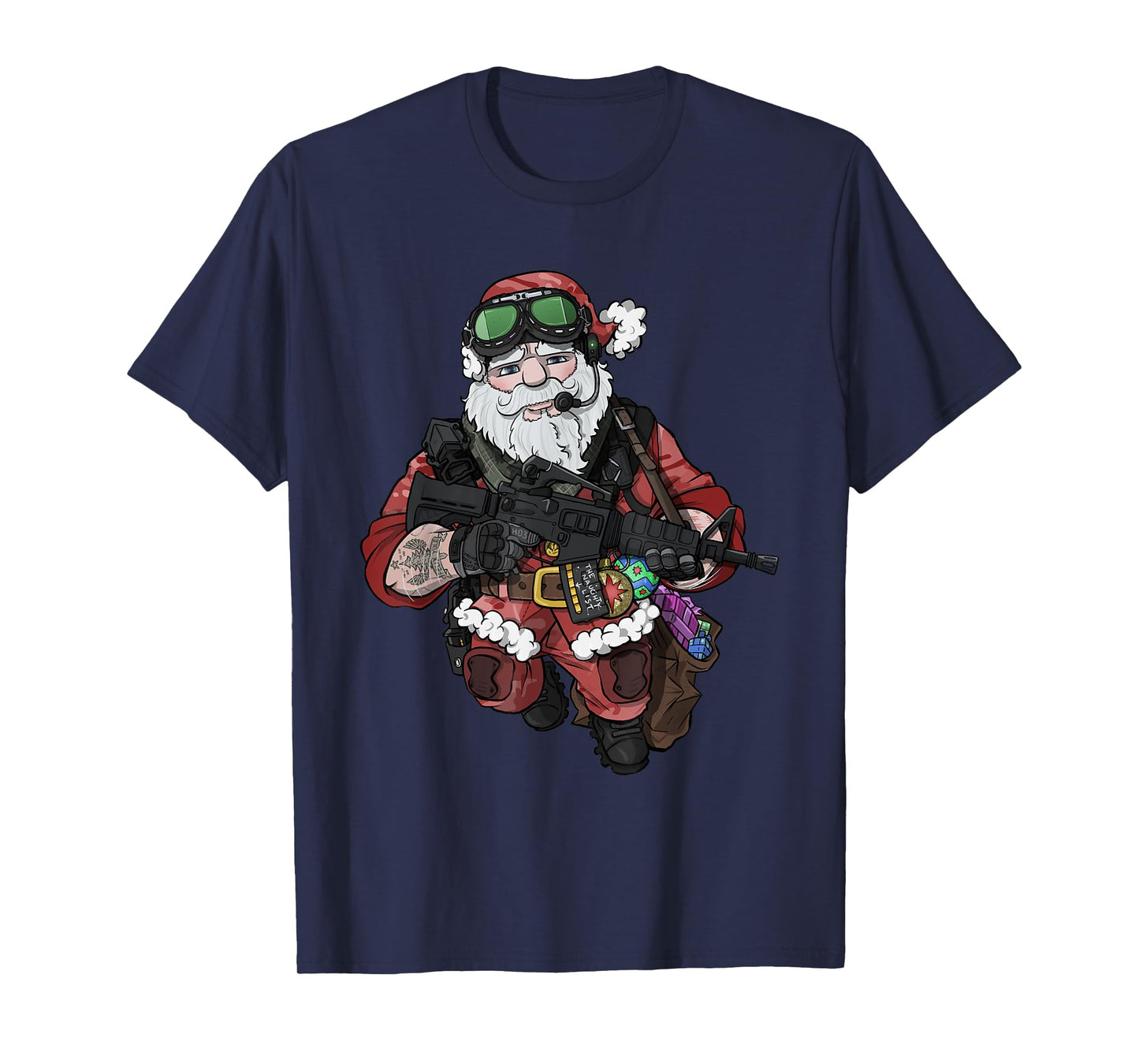 Patriot Progun Santa Claus Soldier XMAS Christmas Shirt T-Shirt