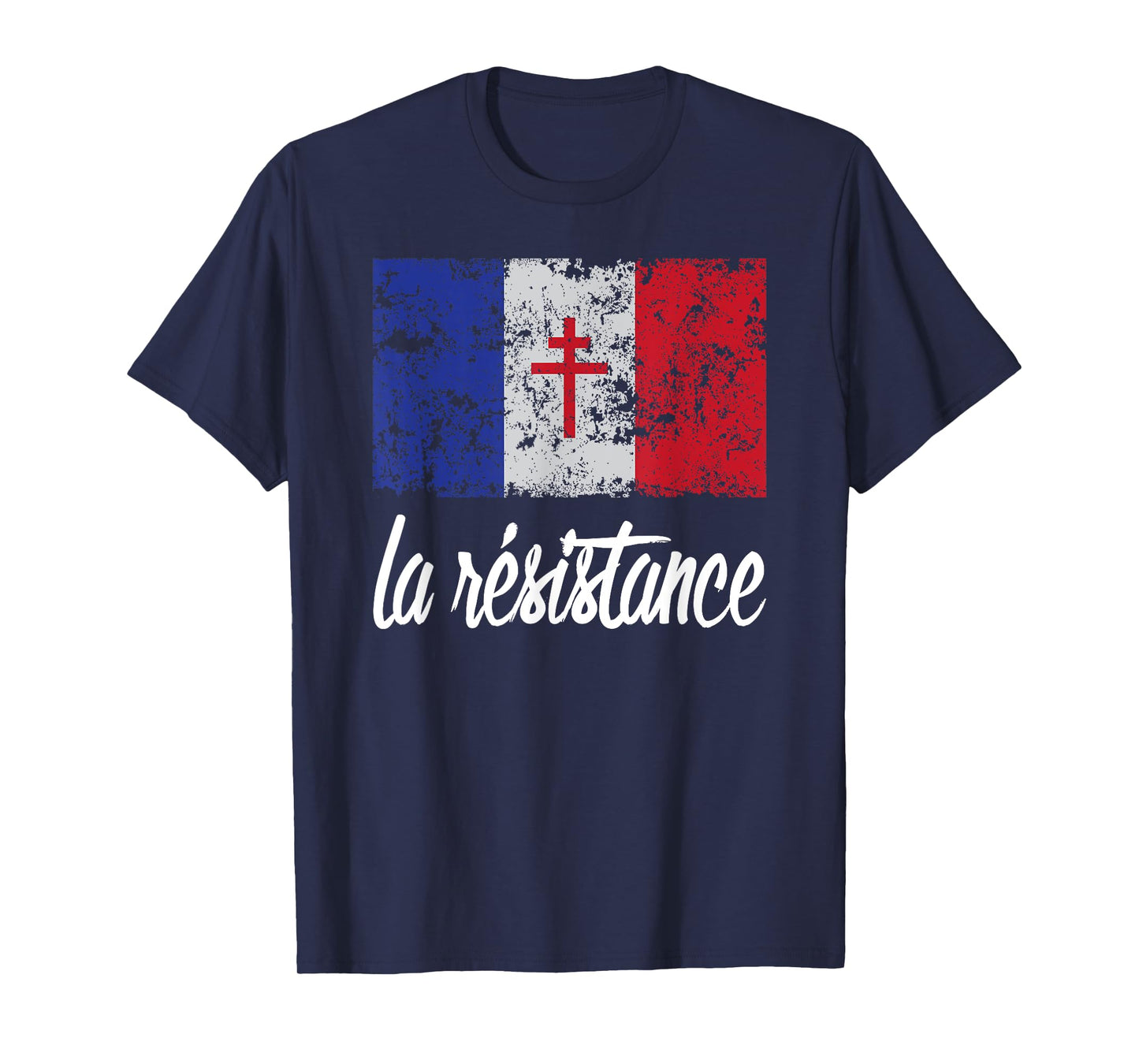 Distressed France Flag La Resistance Proud French T-Shirt T-Shirt
