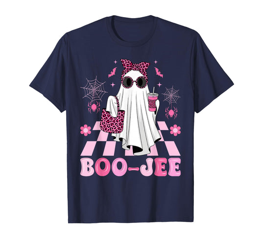 Halloween Boo-JEE Boujee Ghost Coquette Leopard Coffee Women T-Shirt