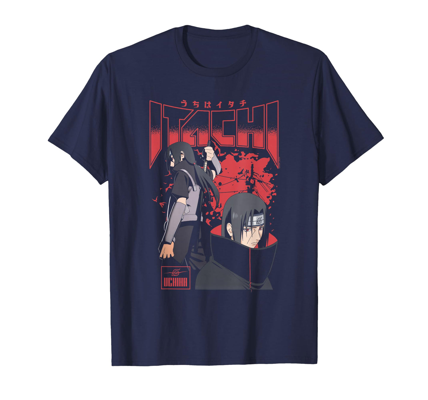 Naruto Shippuden Itachi Uchiha Red Splatter Anime T-Shirt