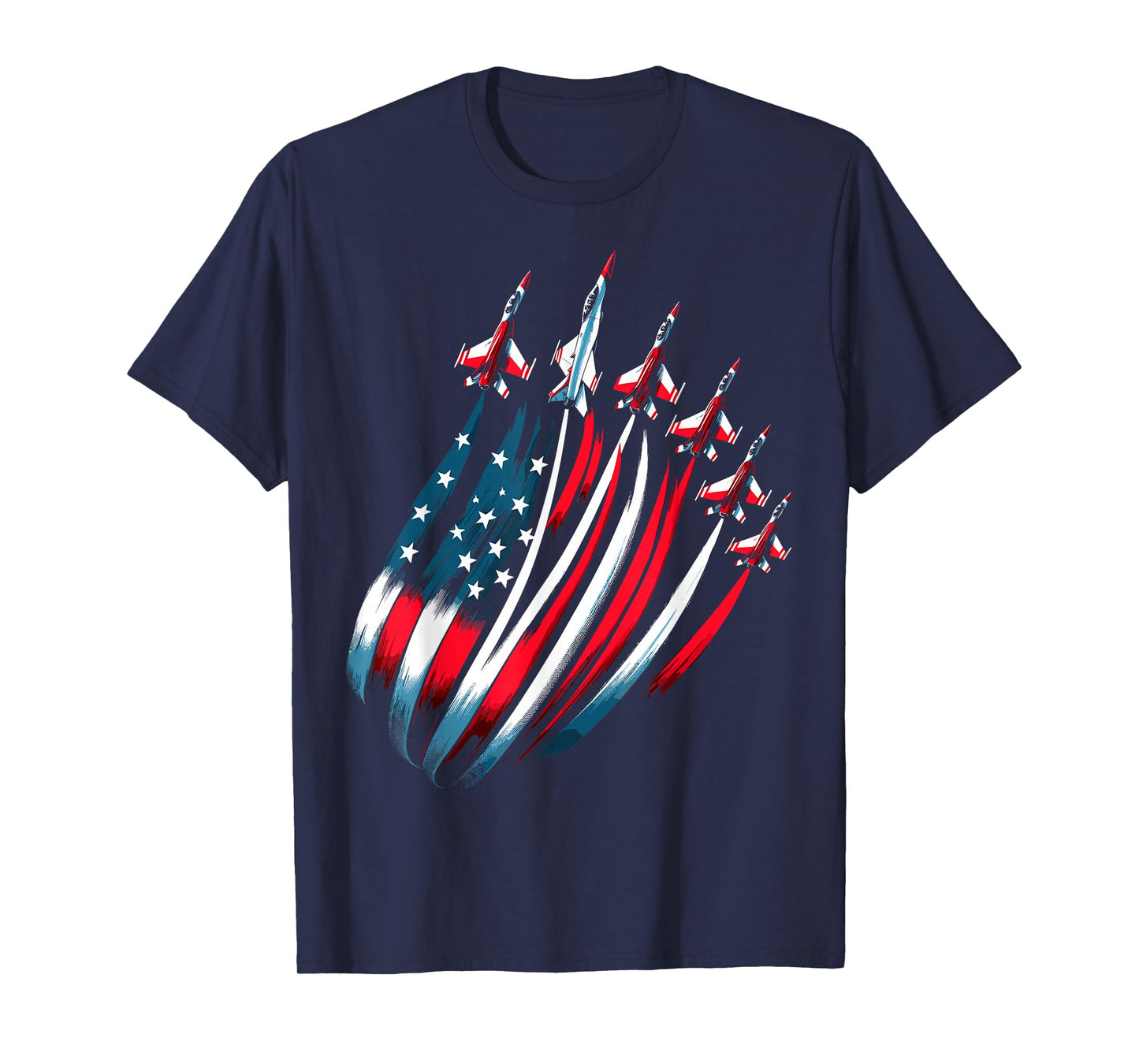 Patriotic USA Flag Fighter Jets Boys 4th of July T-Shirt