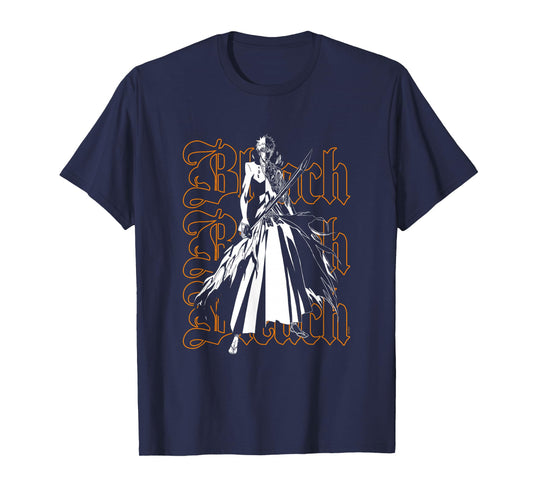 Bleach Ichigo & Repeating Gothic Logo Anime T-Shirt