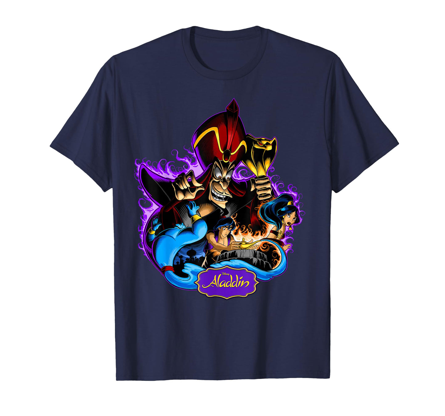 Disney Aladdin Jafar Genie Jasmine Art Graphic T-Shirt T-Shirt