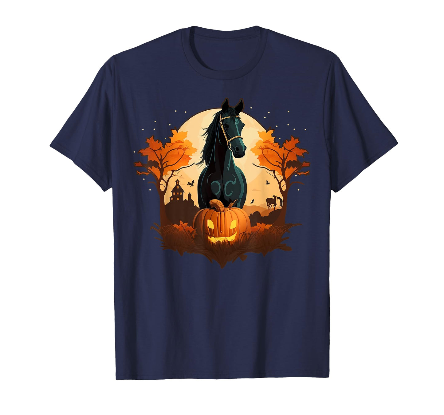 Pumpkin Horse costume on Horse Halloween T-Shirt