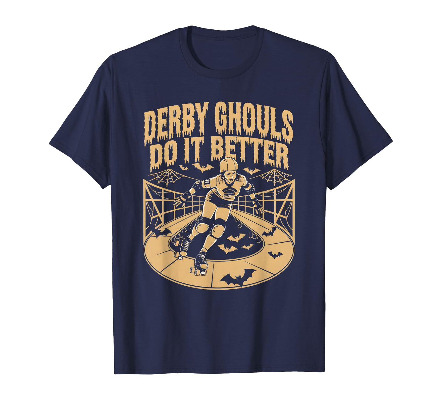Spooky Roller Derby Enthusiasts Unisex-Adults Halloween Derby T-Shirt