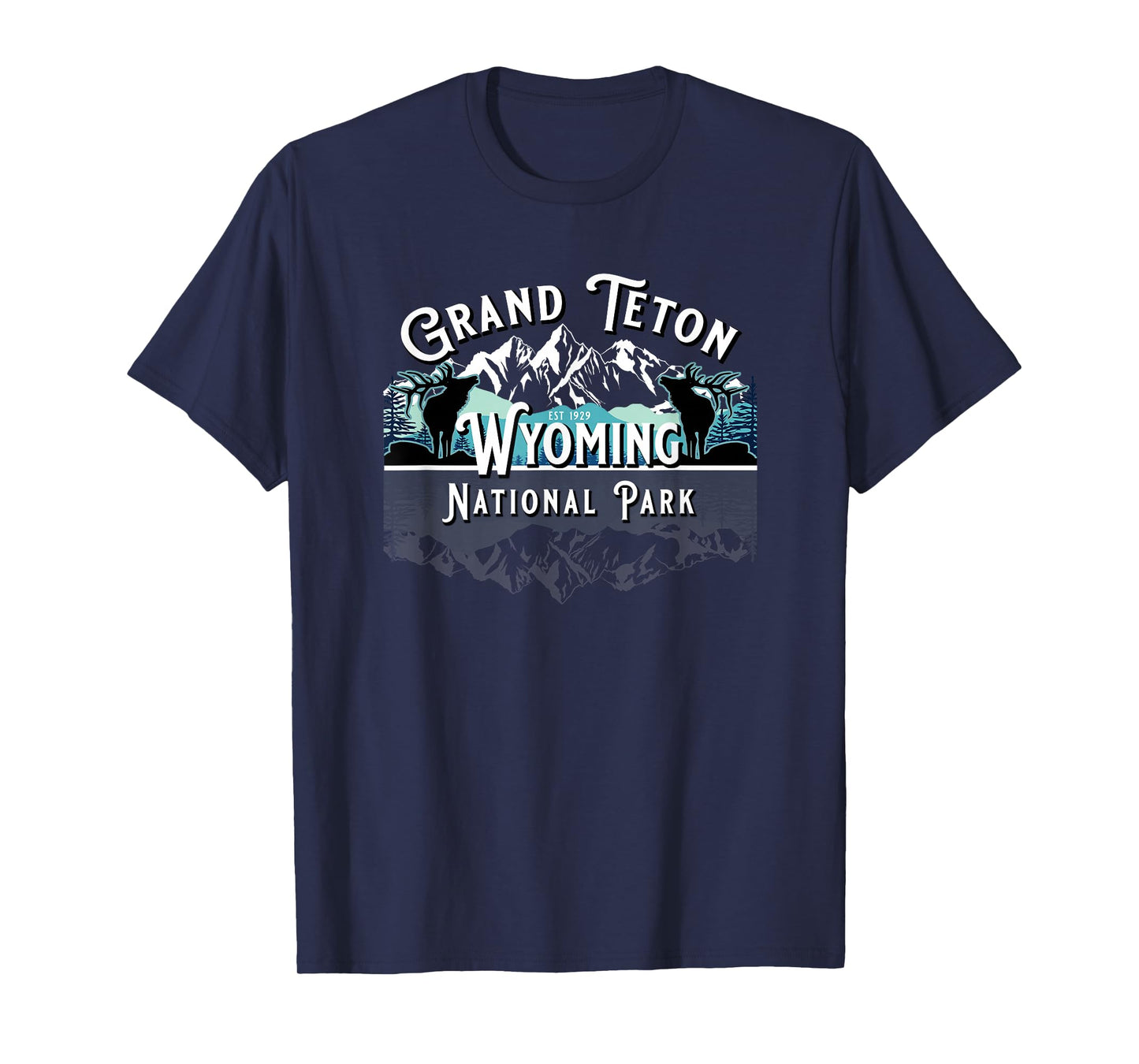 Vintage Grand Teton National Park Wyoming USA Ek Mountains T-Shirt