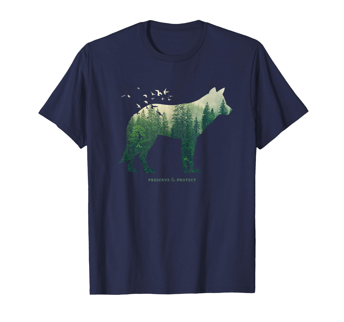 Preserve & Protect Environmental Protection Climate Protection Wolf Silhouette T-Shirt