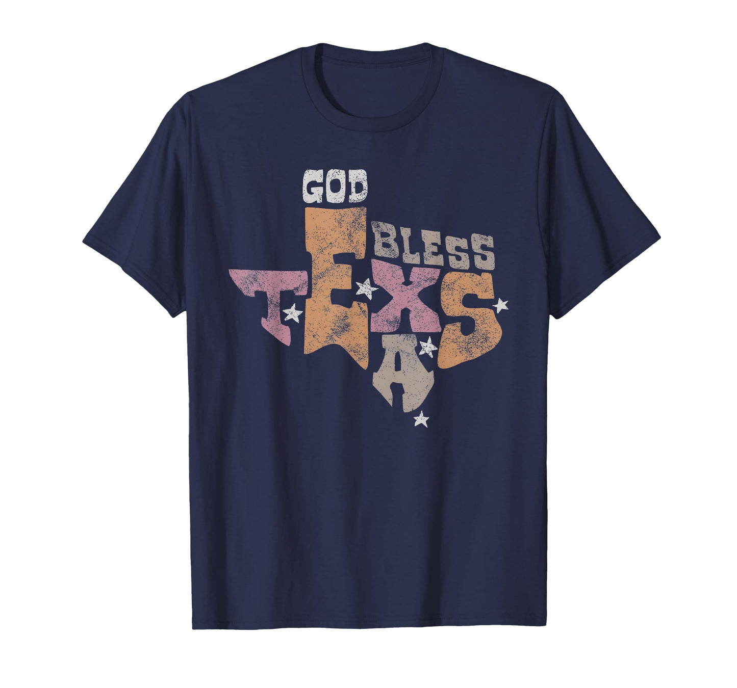 God Bless Texas Vintage Retro State Pride Graphic T-Shirt