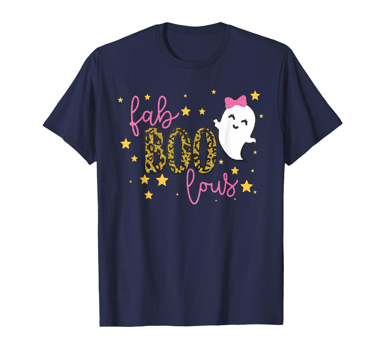 Funny Cute Boo Ghost Halloween Fab-Boo Lous Leopard T-Shirt