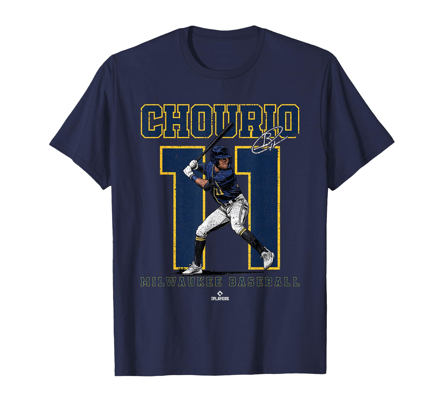 Number and Portrait Jackson Chourio Milwaukee MLBPA T-Shirt