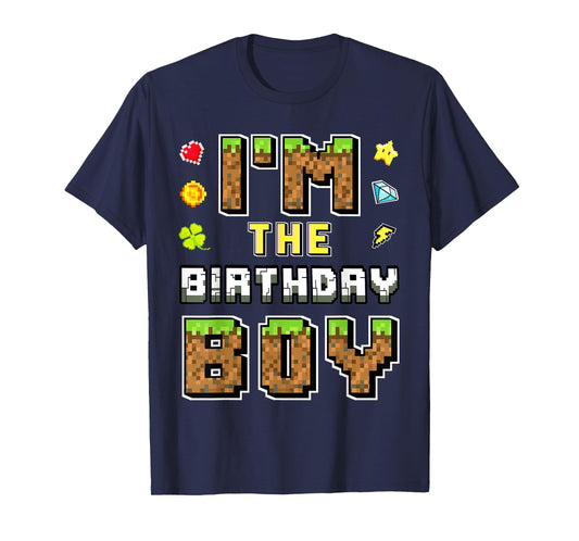 I'm The Birthday Boy Gamer Pixel Birthday Party Matching Boy T-Shirt