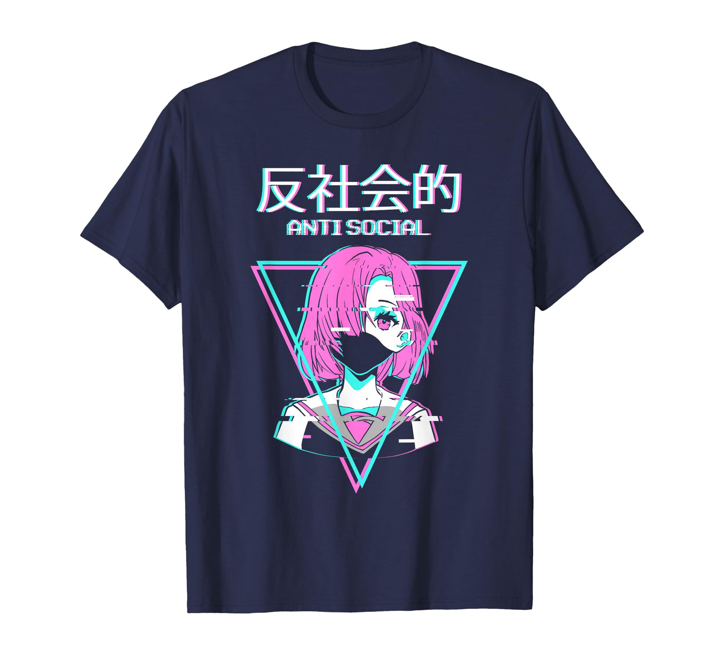 Antisocial Vaporwave Anime Girl Japanese Indie Old T-Shirt