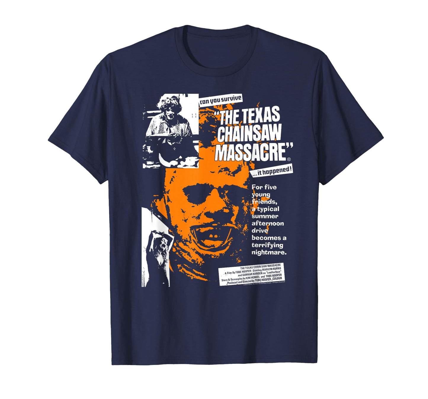 The Texas Chainsaw Massacre Headline Collage Horror T-Shirt