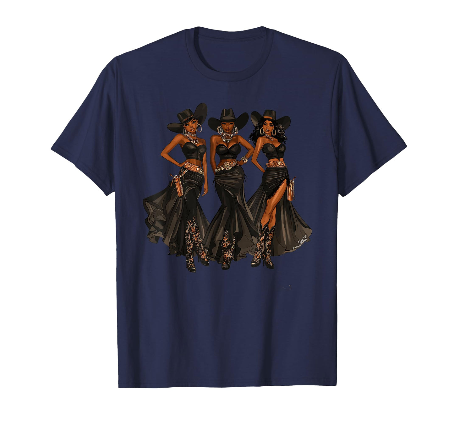 Black African American Cowgirl Western Country Texas Rodeo T-Shirt