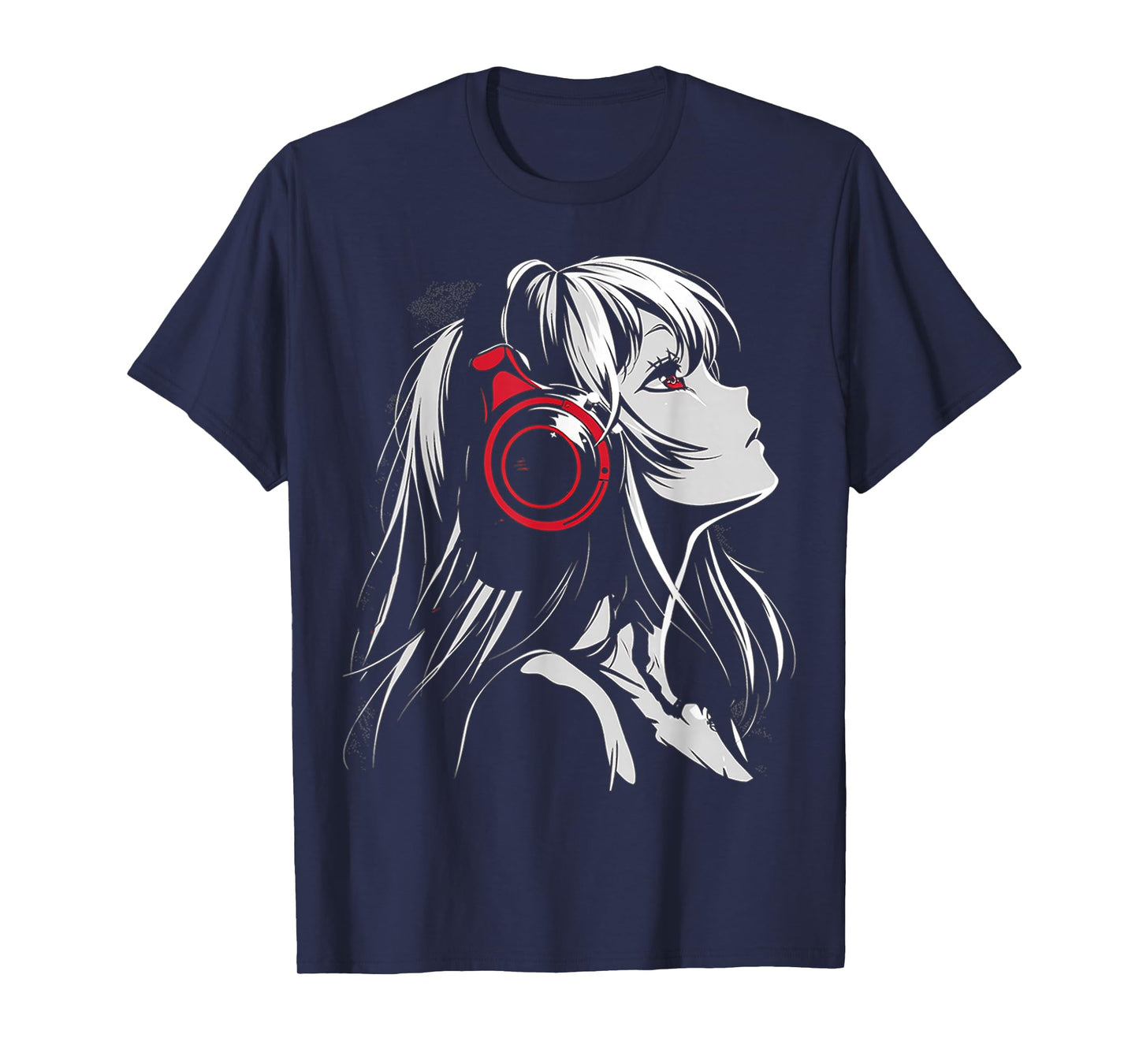 Anime Manga Motif Headphone Artwork Anime T-Shirt