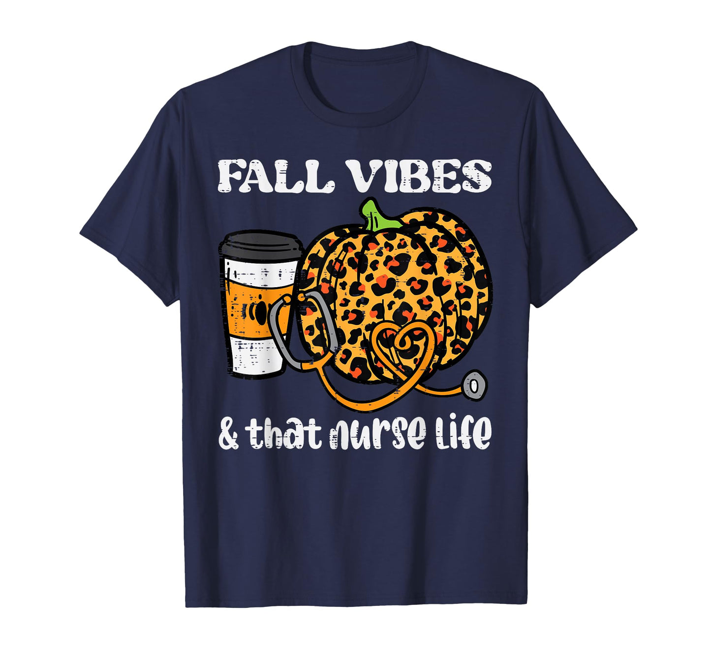 Pumpkin Fall Vibes Nurse Halloween Thanksgiving Scrub Women T-Shirt