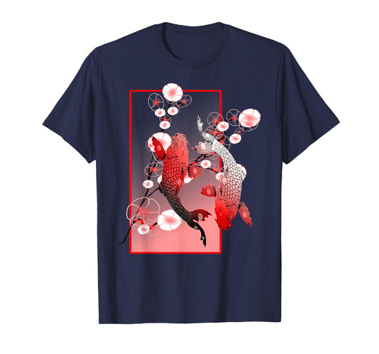 Japanese Koi Carp Nishikigoi Fish Cherry Blossom T-Shirt