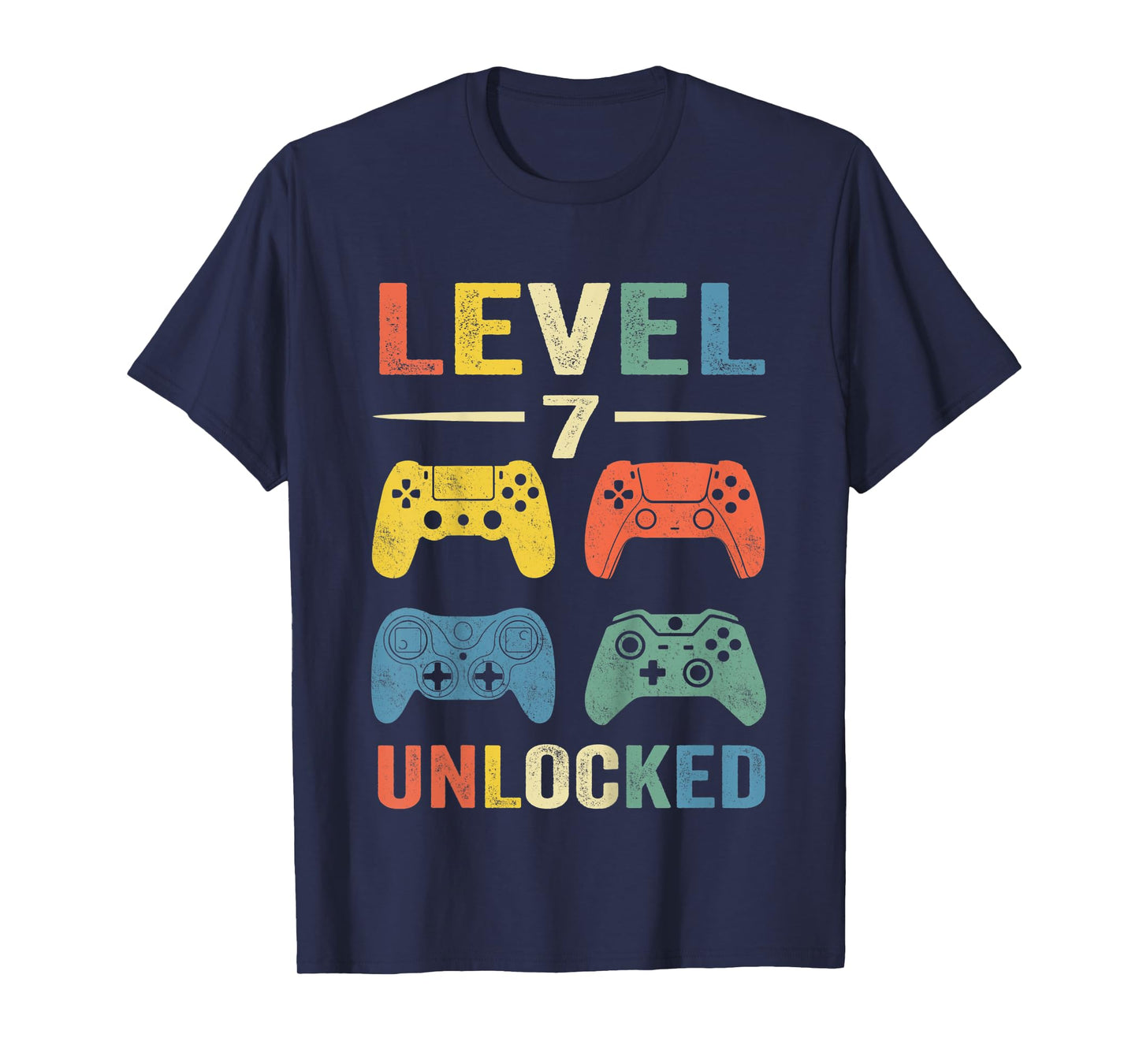 Kids Level 7 Unlocked Video Game 7th Birthday Gift T-Shirt T-Shirt