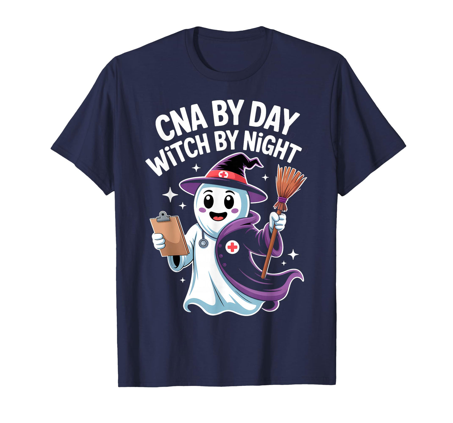 CNA by Day Witch by Night Funny Halloween CNA T-Shirt