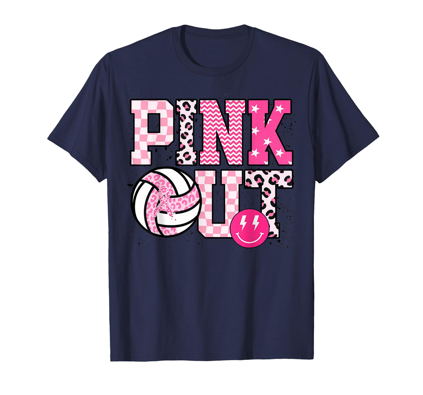 Pink Out Volleyball Breast Cancer Awareness Women Outfit T-Shirt