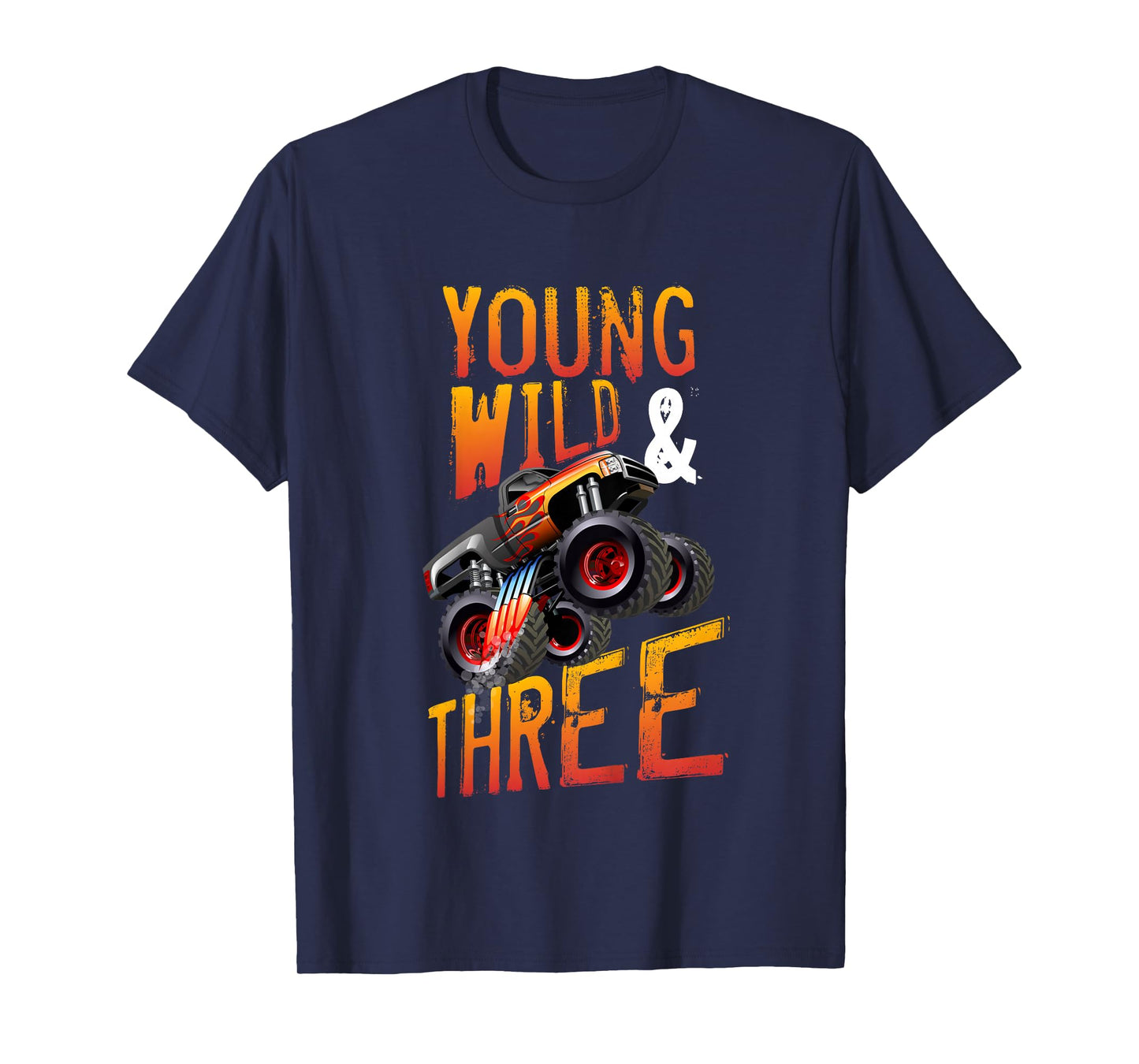 3rd Birthday Boy Monster Truck Rule JAM Three Years T-Shirt