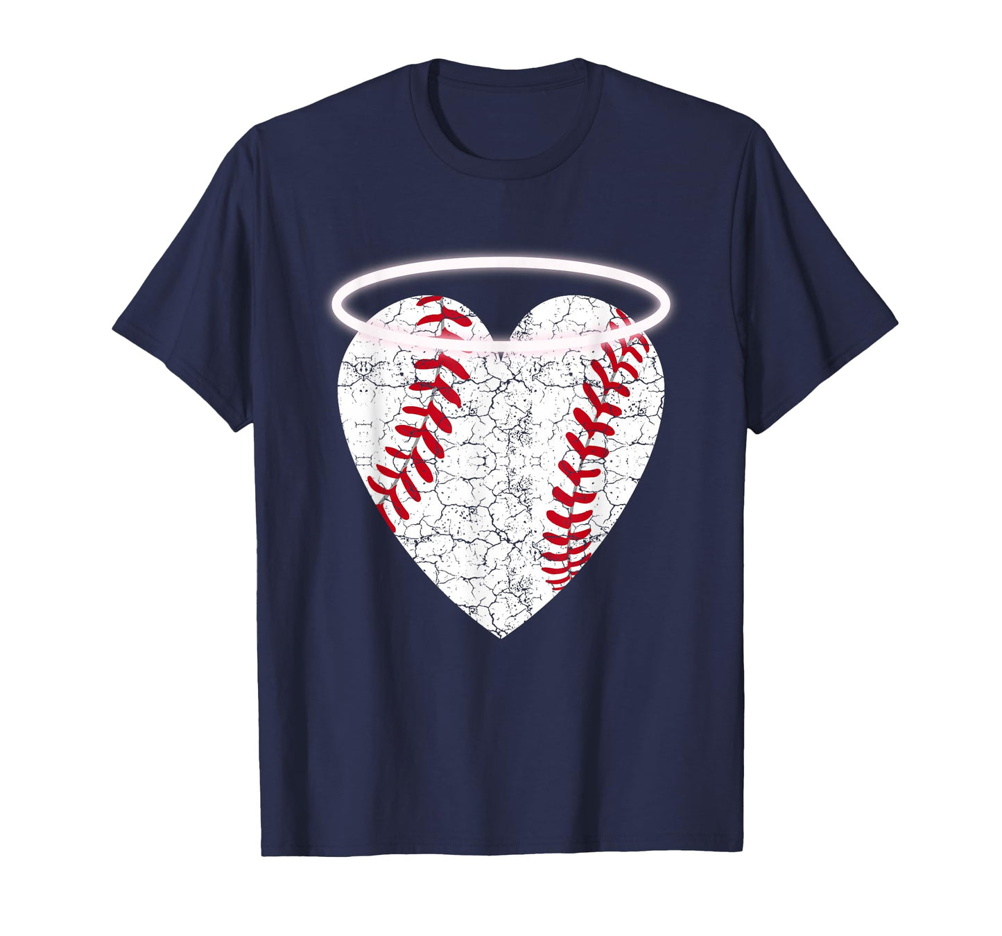 Vintage Angel Baseball Heart with Halo T-Shirt