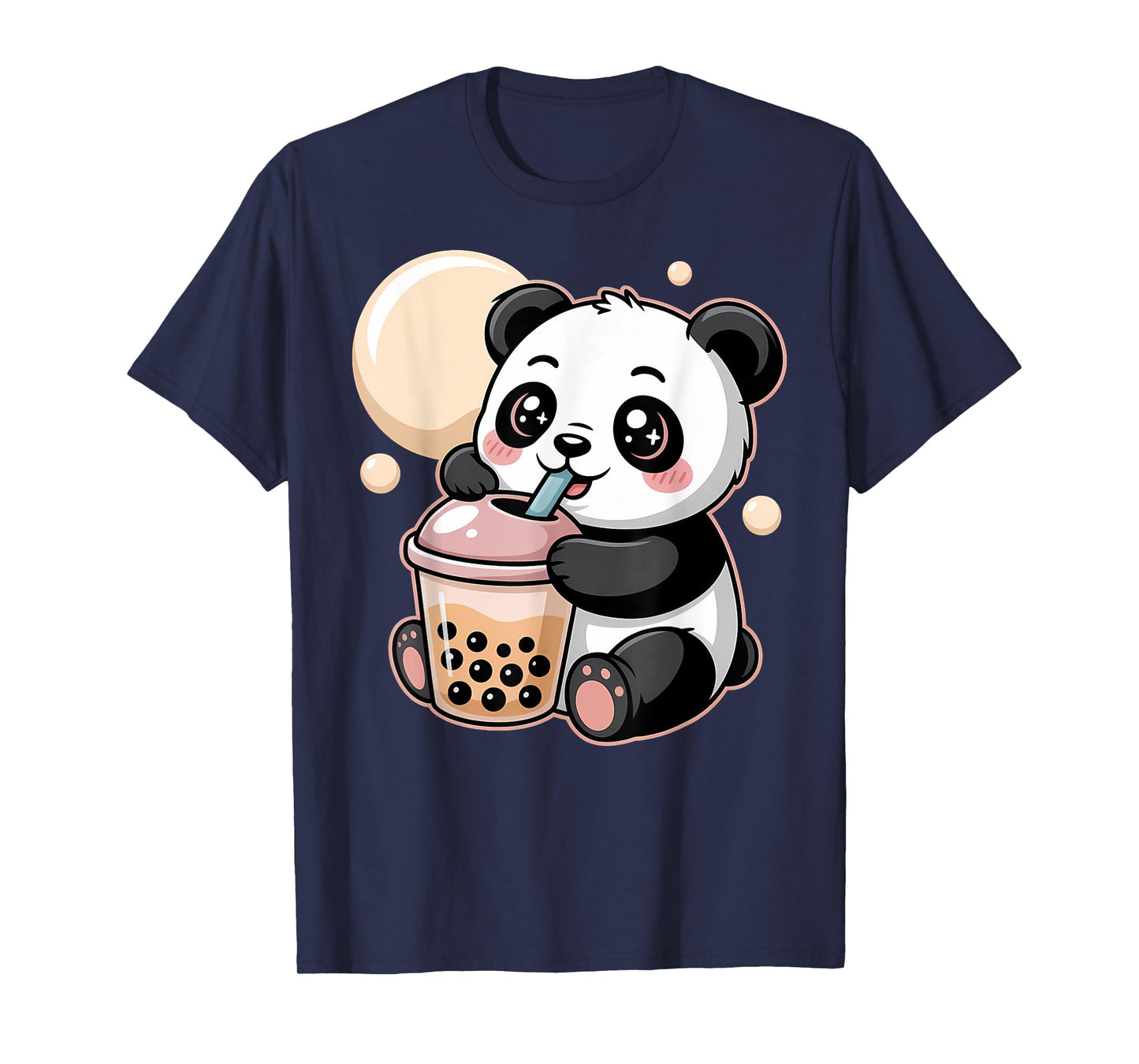 Cute Kawaii Panda Drinking Boba Bubble Tea Aesthetic T-Shirt