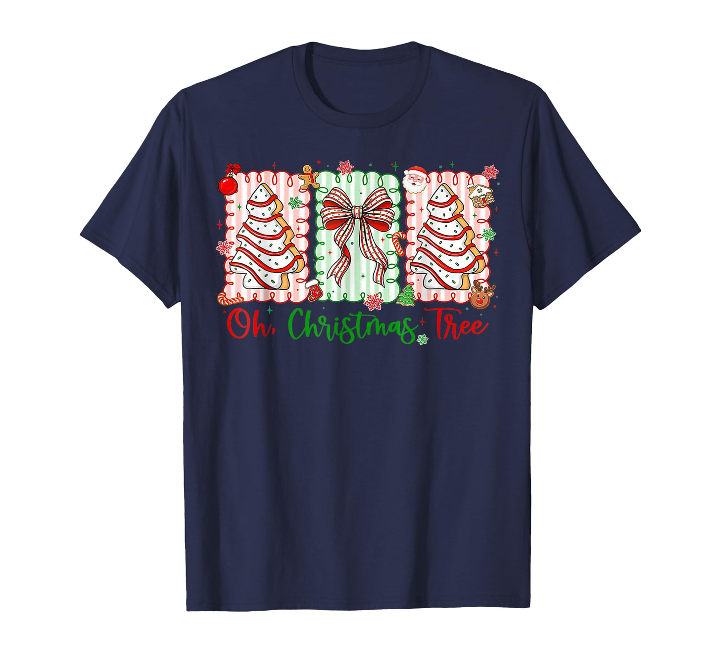 Groovy Oh Christmas Tree Cakes Debbie Becky Jen Cake Lovers T-Shirt
