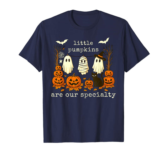 Retro Little Pumpkins are Our Specialty PEDS Nurse Halloween T-Shirt