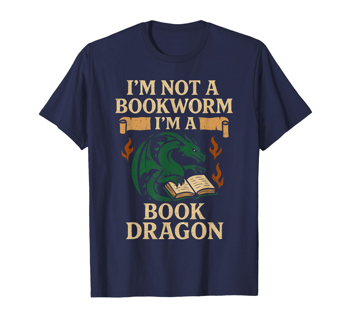 Book Dragon Reading Monster Funny Reading Book Lover T-Shirt