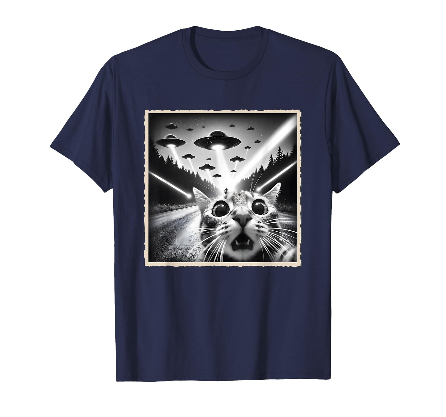 Cat Selfie With UFO | Funny Alien & Cat T-Shirt