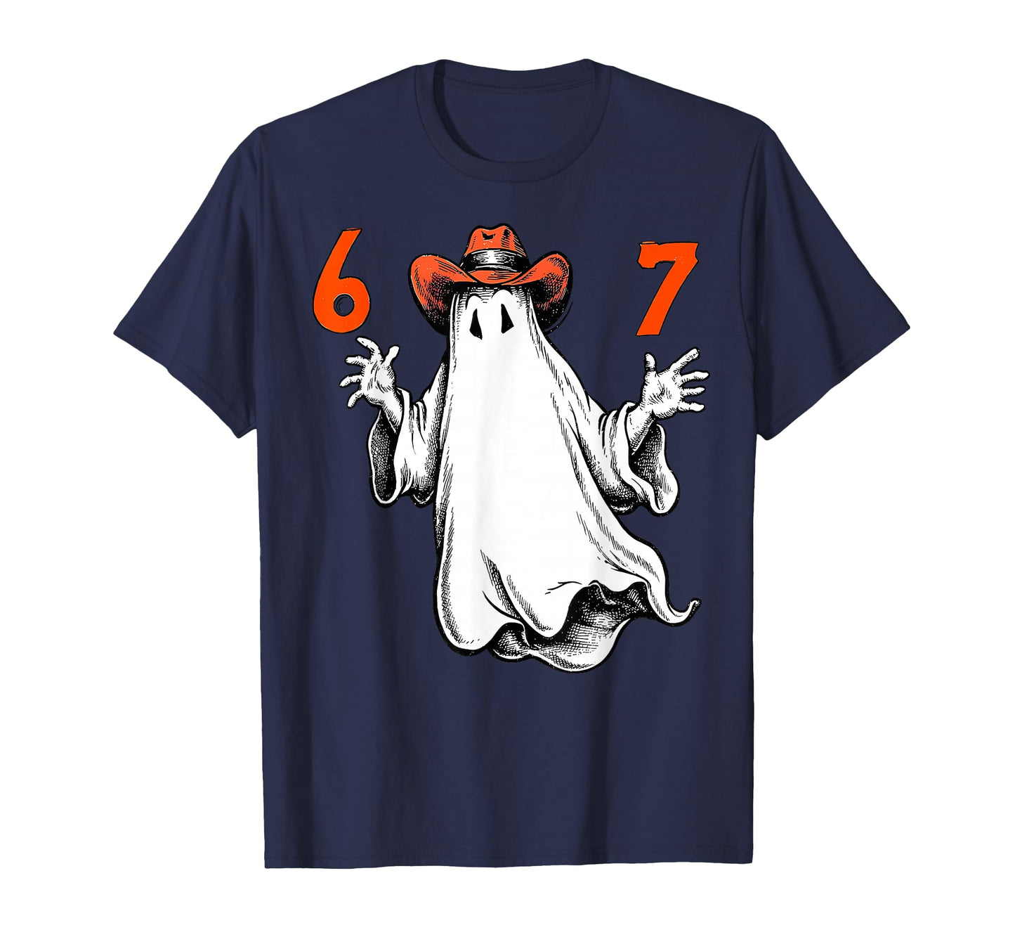 Haunted by 6 7 Funny Ghost Thanksgiving Fall Autumn Design T-Shirt