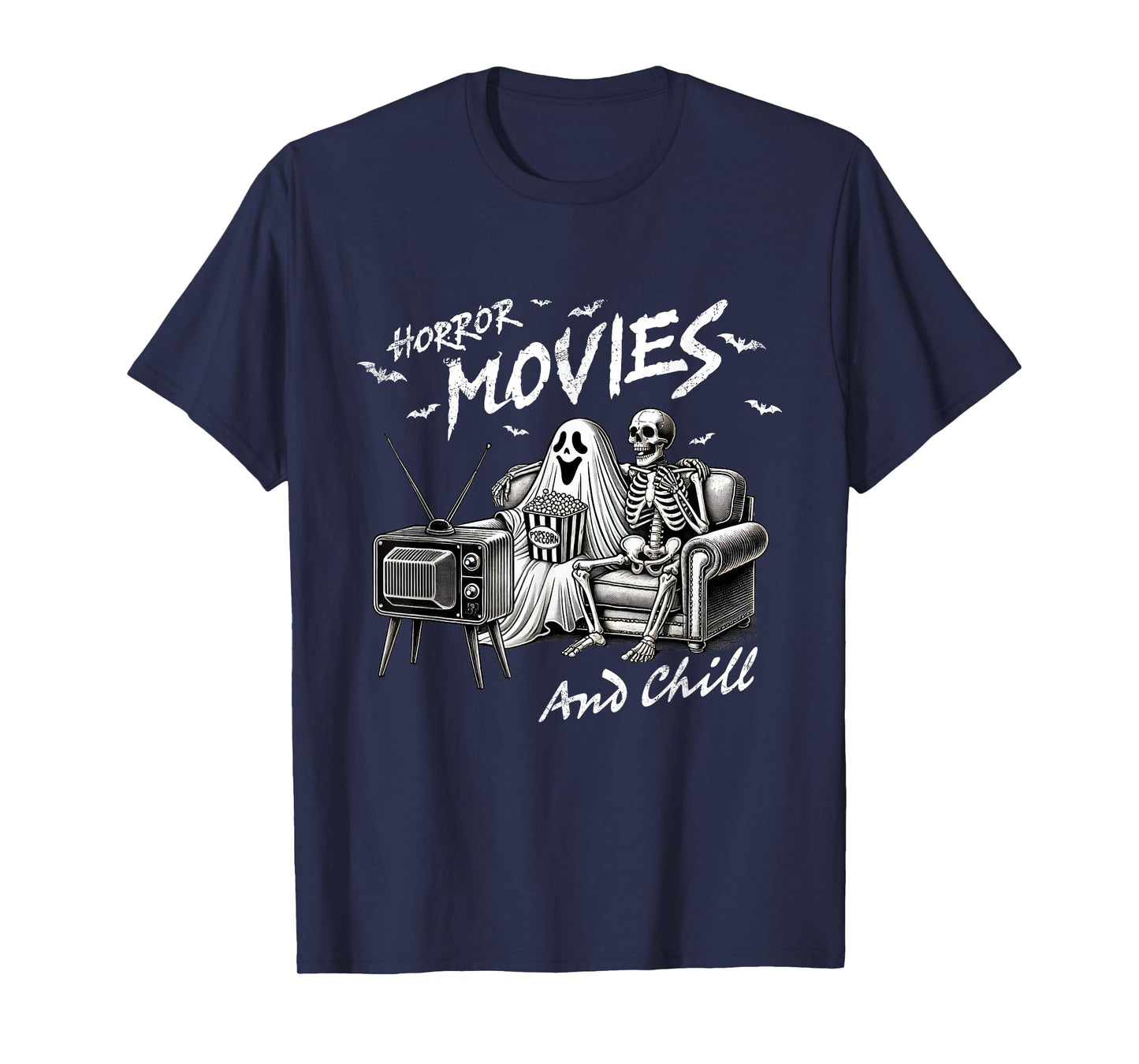 Funny Horror Movies And Chill Halloween T-Shirt