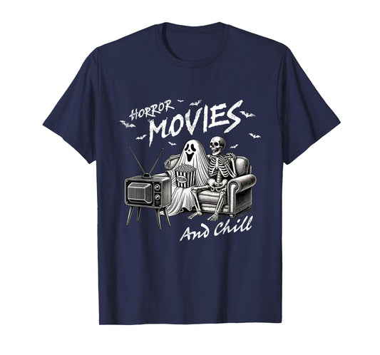 Funny Horror Movies And Chill Halloween T-Shirt