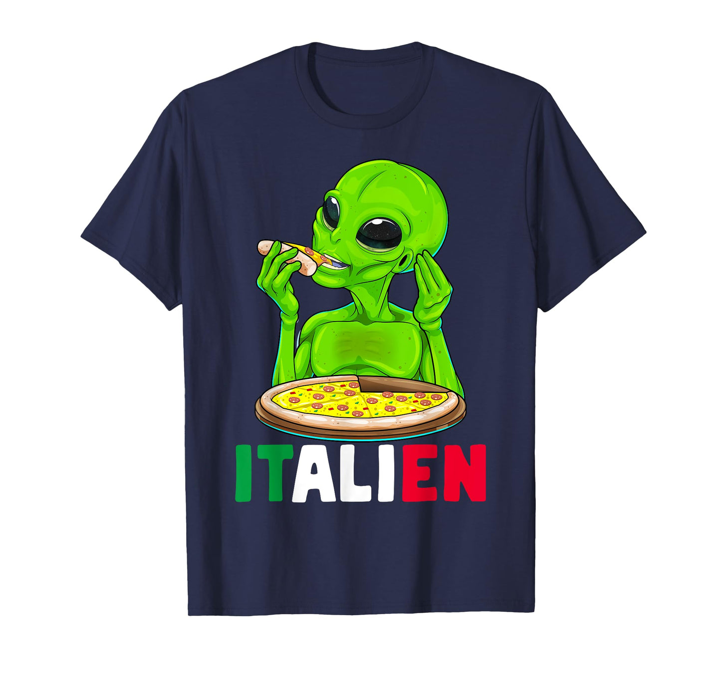 Italian Alien Italien Italy UFO Extraterrestrial Pizza Meme T-Shirt