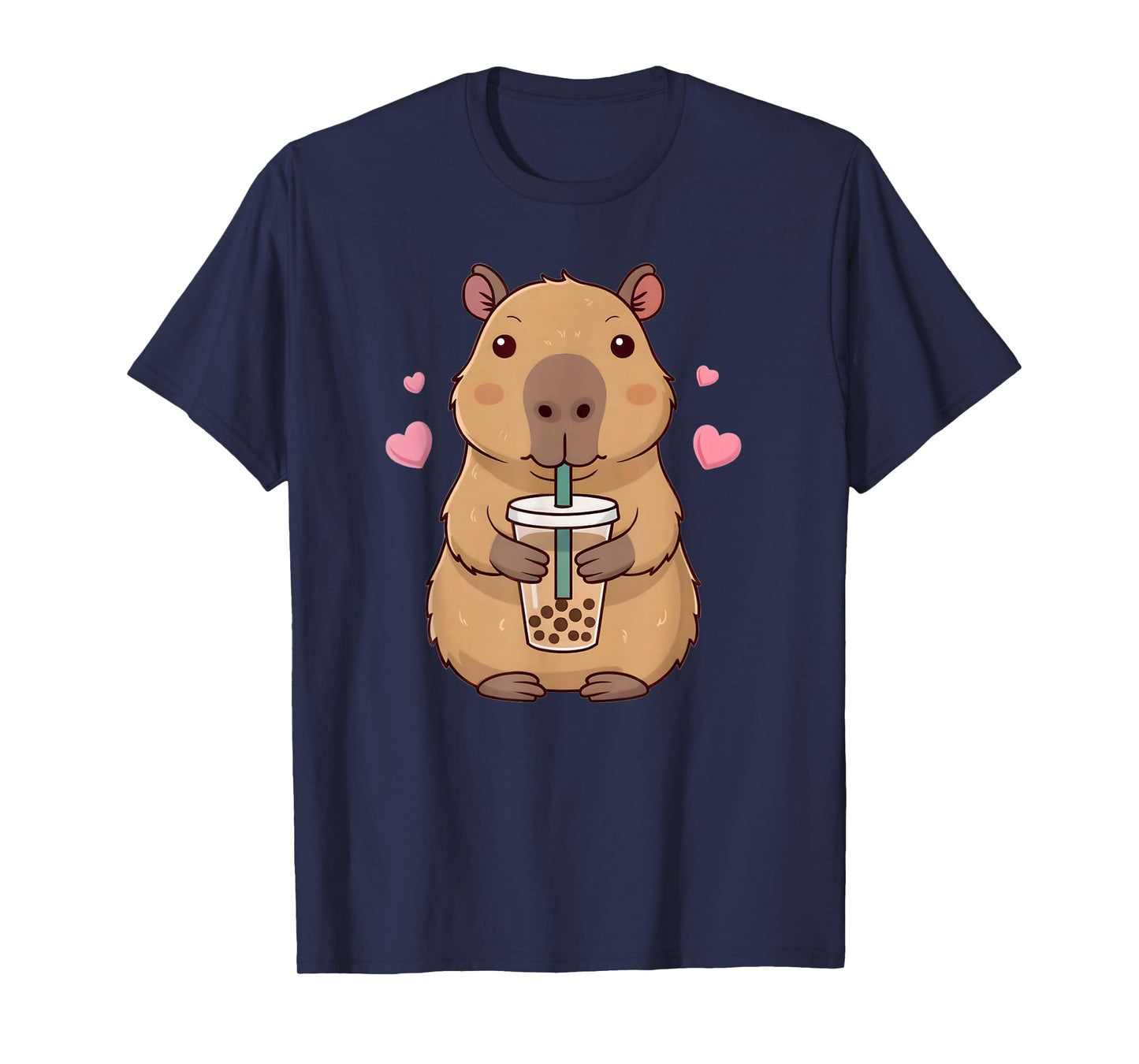 Cute Capybara Boba Tea Bubble Rodent Anime Kawaii Lover Kids T-Shirt