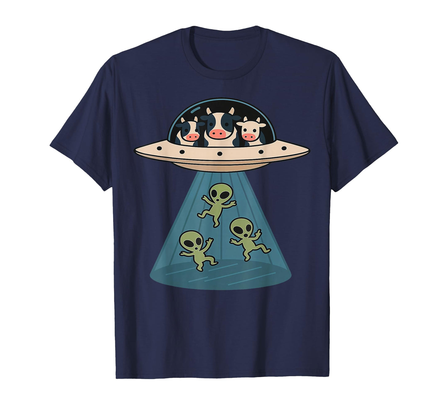 Cow Abducting Alien UFOs Farm Animals Funny Hilarious Humor T-Shirt