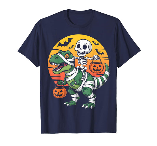 Funny Halloween Boys Kids Toddlers Dinosaur T-rex Skeleton T-Shirt