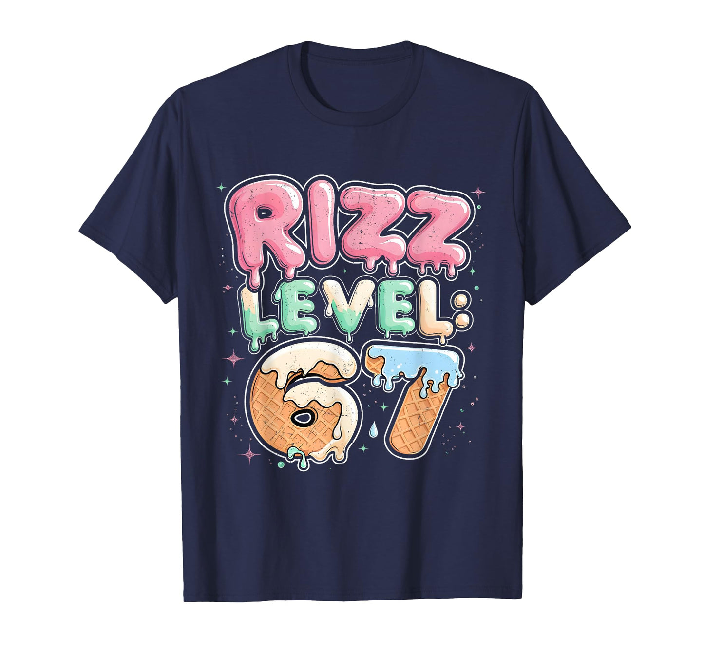 67 Ice Cream Drip Cool Meme Six Seven Gen Alpha Slang T-Shirt