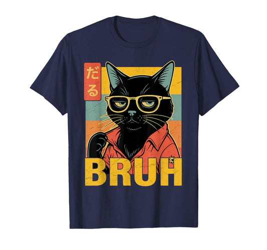 Funny Cat Bruh Teen Boys Girls Men Women Meme Japanese Anime T-Shirt