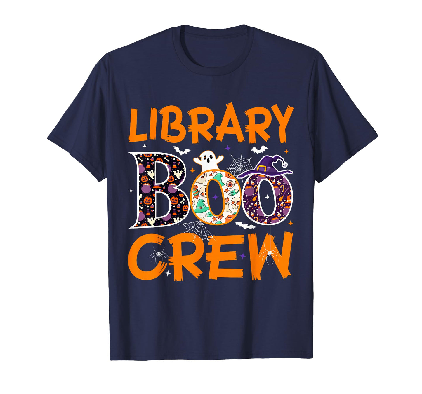 Library Boo Crew Book Lovers Funny Halloween Library Ghost T-Shirt