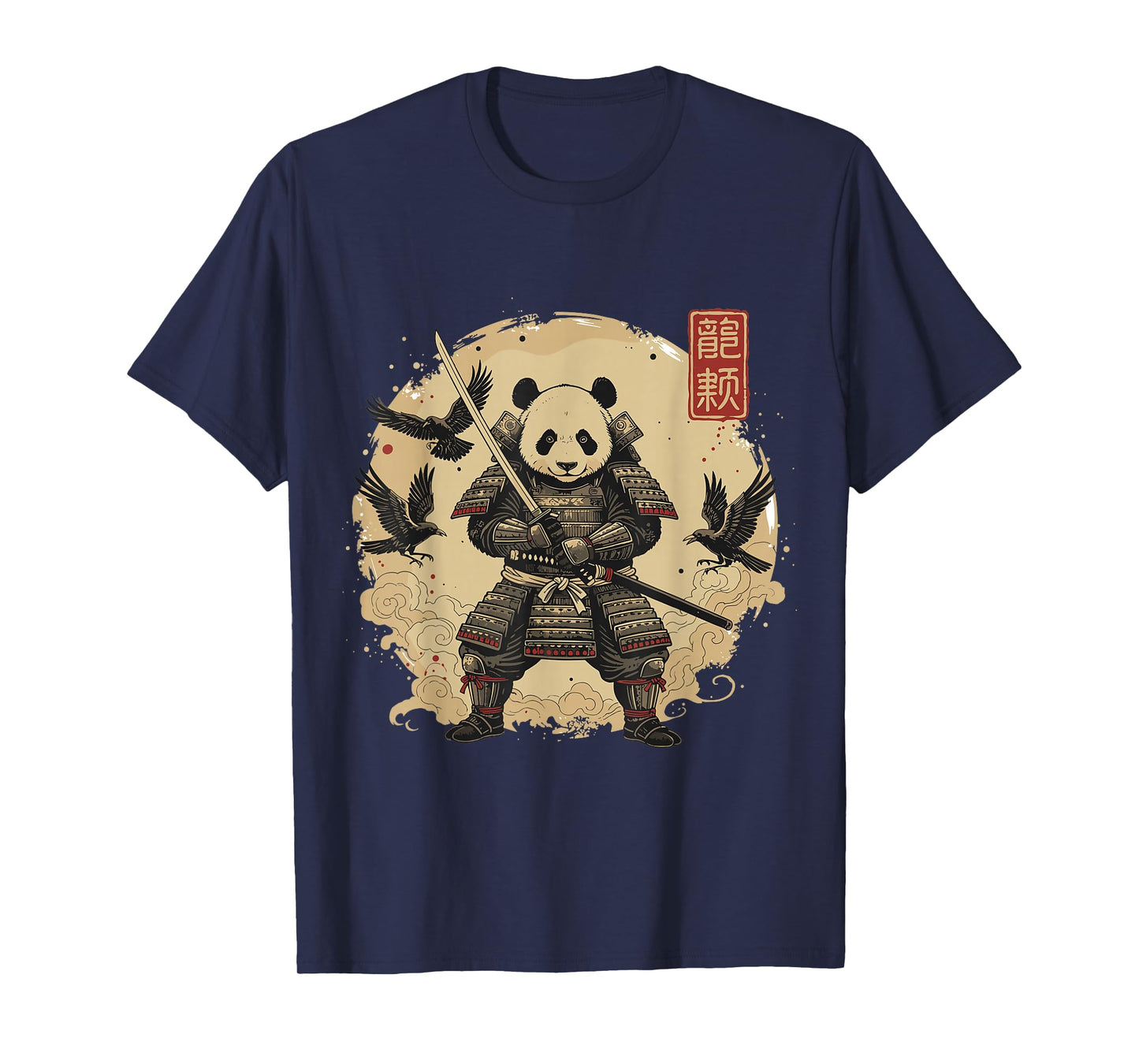 Samurai Panda Shirt Warrior Vintage Graphic Japanese Men T-Shirt
