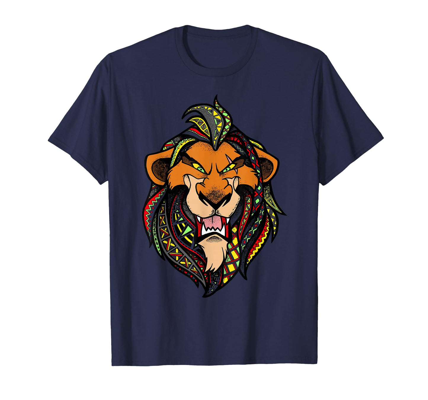 Disney Lion King Scar Pattern Fill Head Shot Portrait T-Shirt