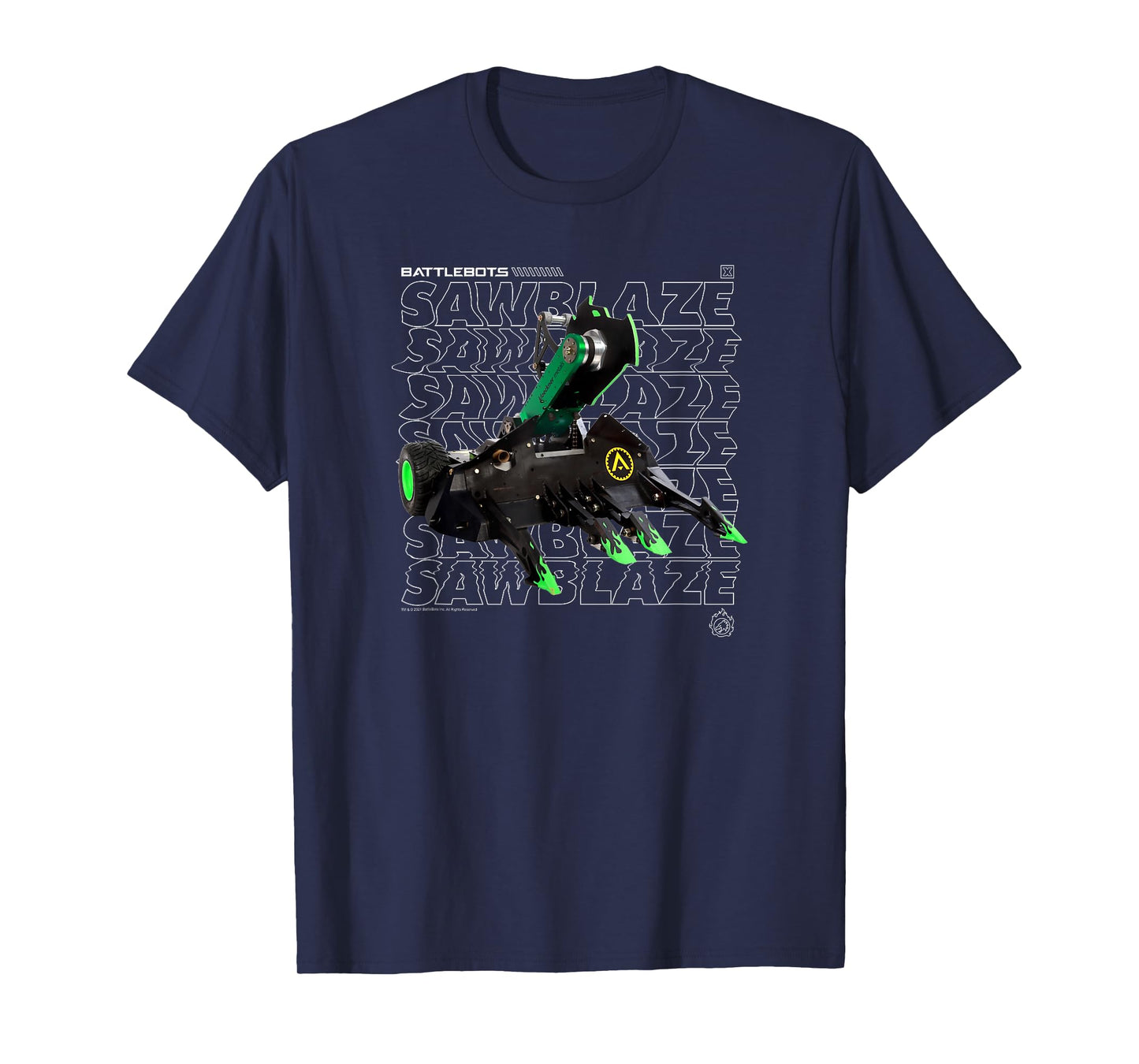 BattleBots SawBlaze Robot Logo Stack T-Shirt