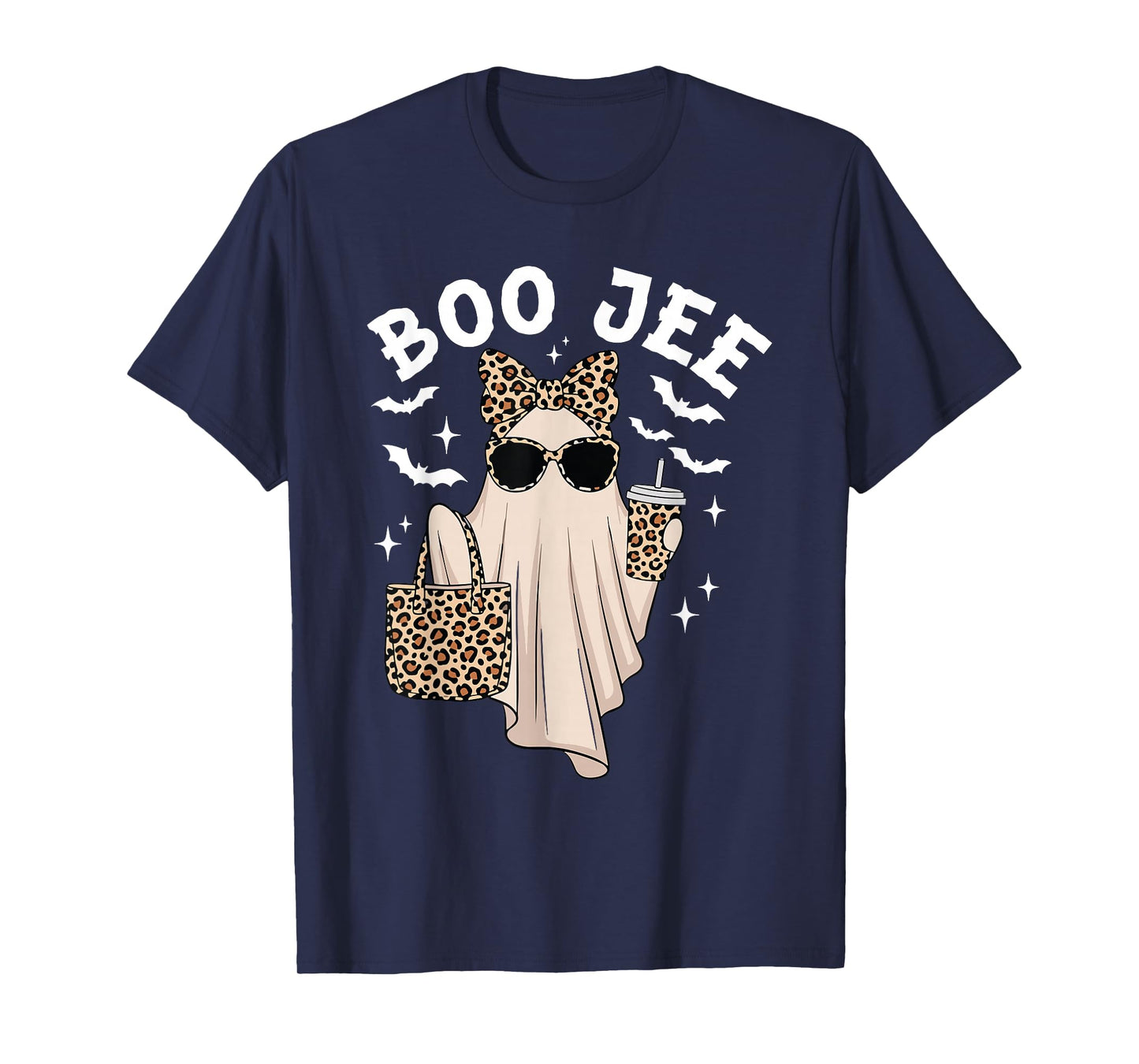 Boo JEE Boujee Pink Ghost Halloween October Vibes T-Shirt