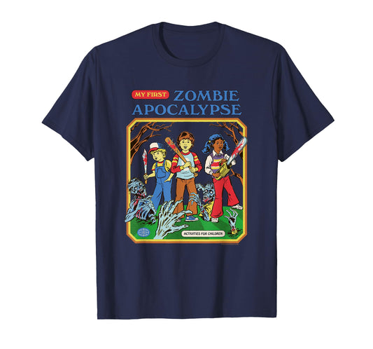 Steven Rhodes My First Zombie Apocalypse Retro Dark Humor T-Shirt