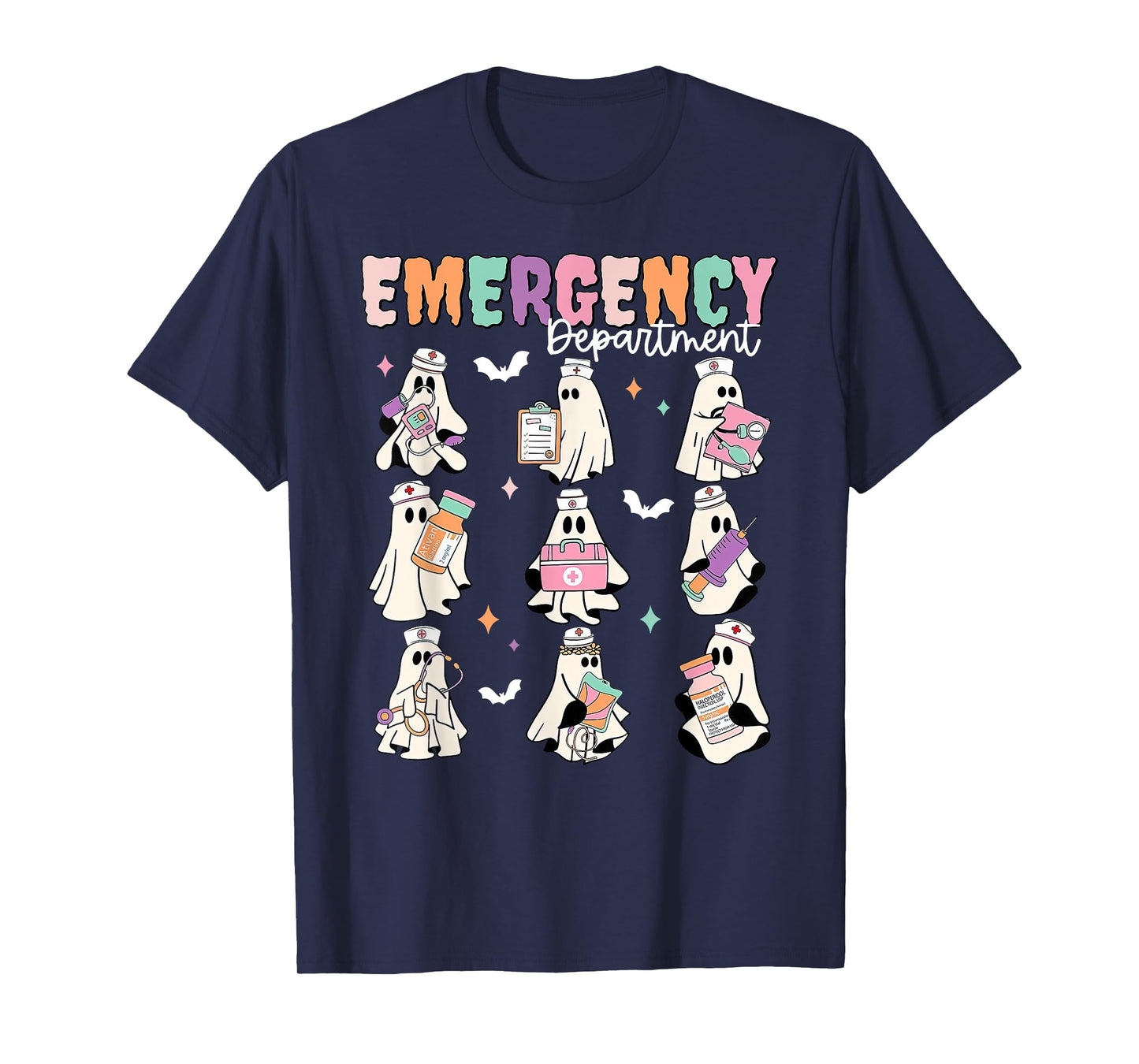 Emergency Department Ghost ER Nurse Halloween Spooky Season T-Shirt