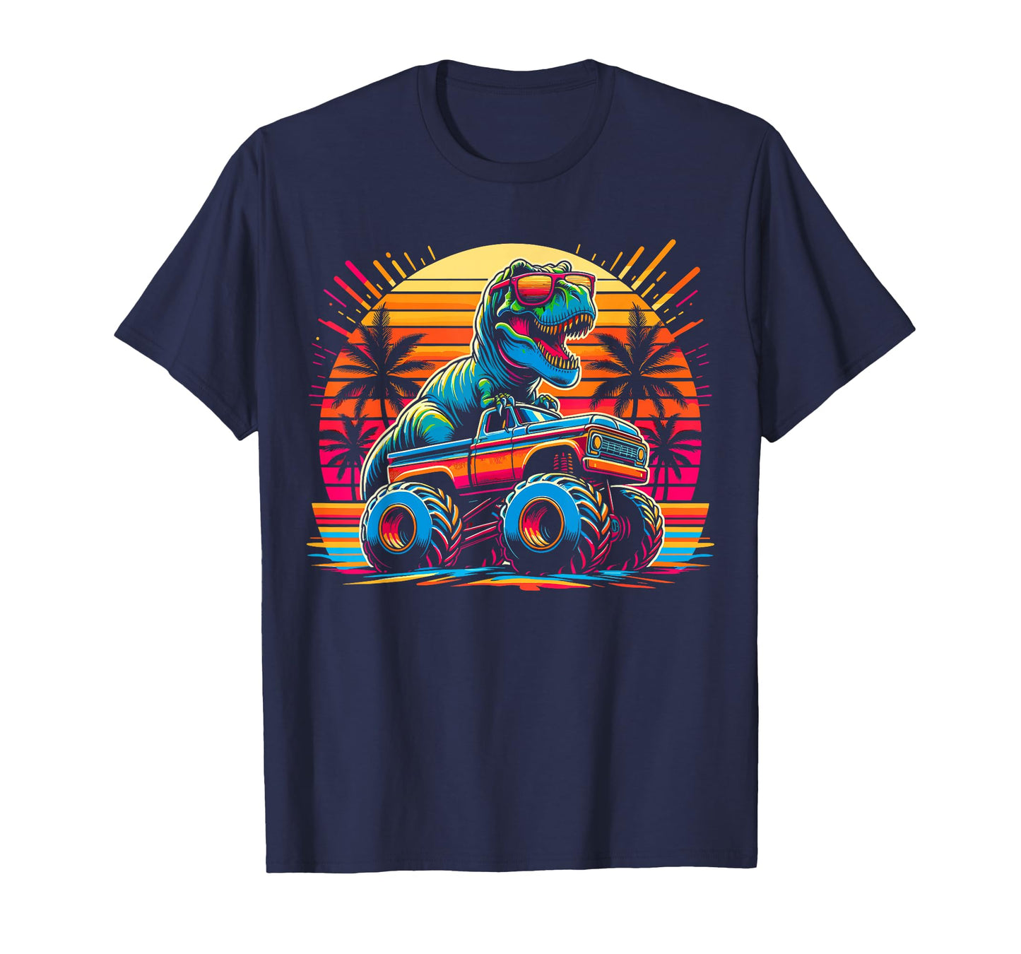 Monster Truck Summer Dinosaur Monster Truck T-Shirt